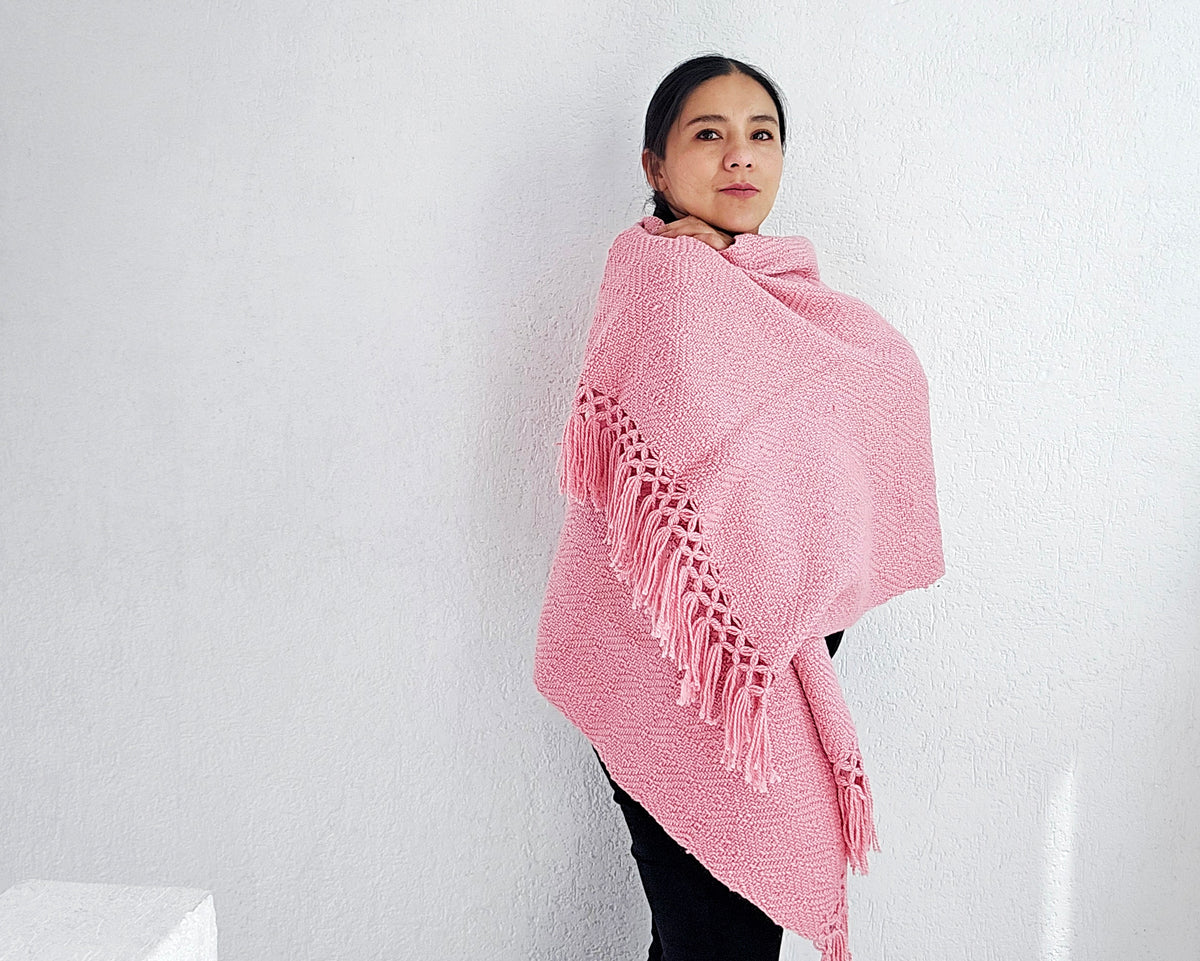 Rebozo Rombos Rosa Claro