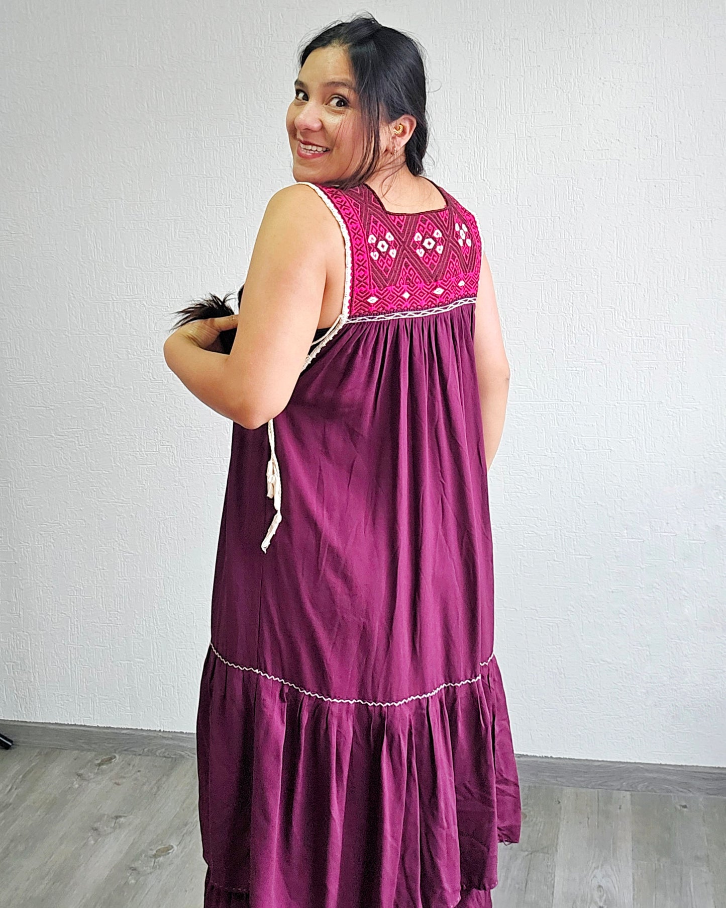 Vestido Teresa Vino Blanco Unitalla