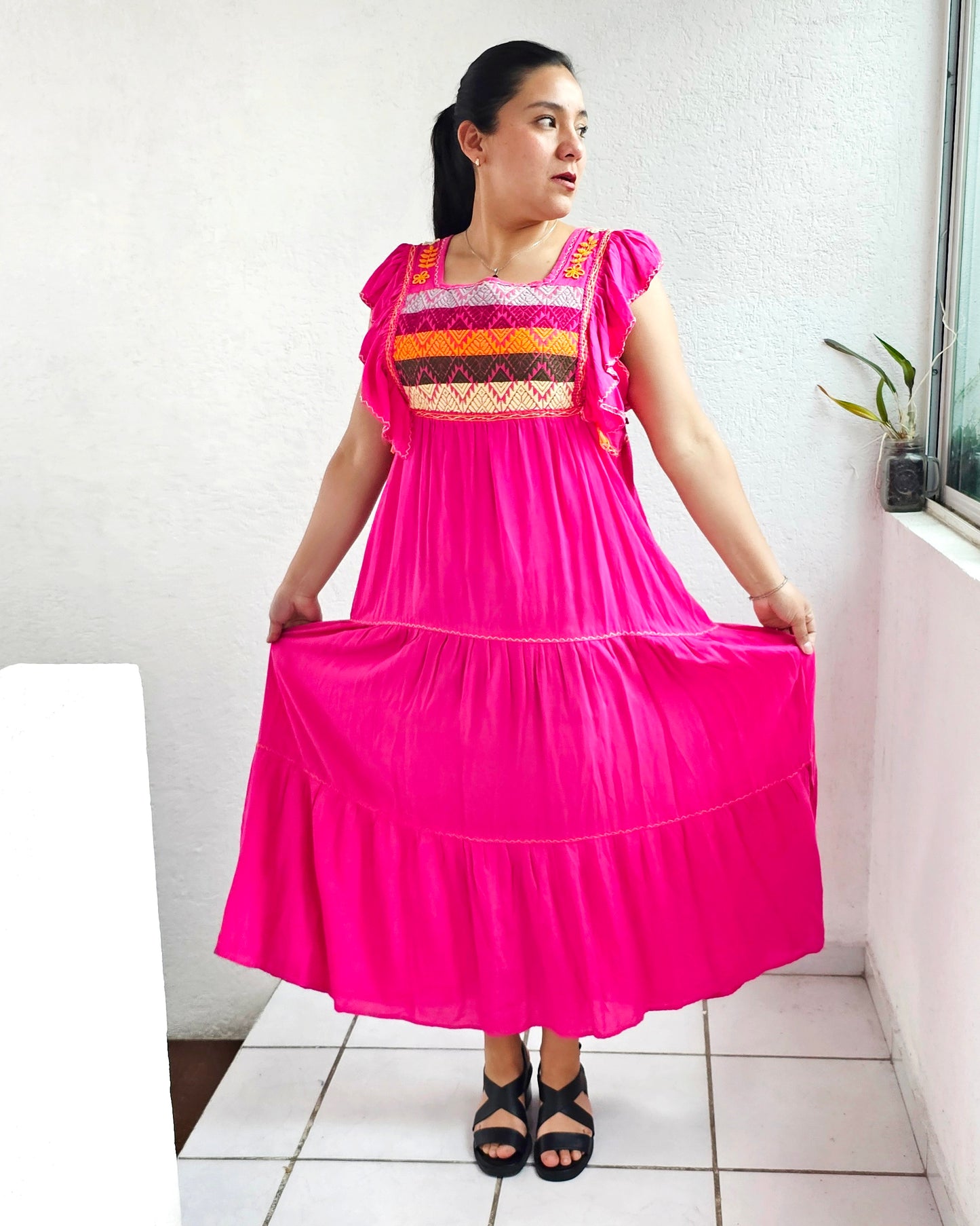 Vestido Josefina Estrellas Rosa Mx Unitalla