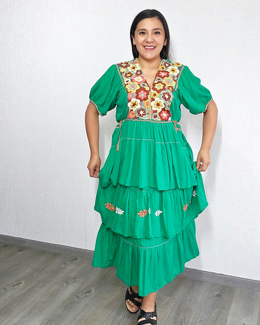 Vestido Blanca Verde Colores Unitalla