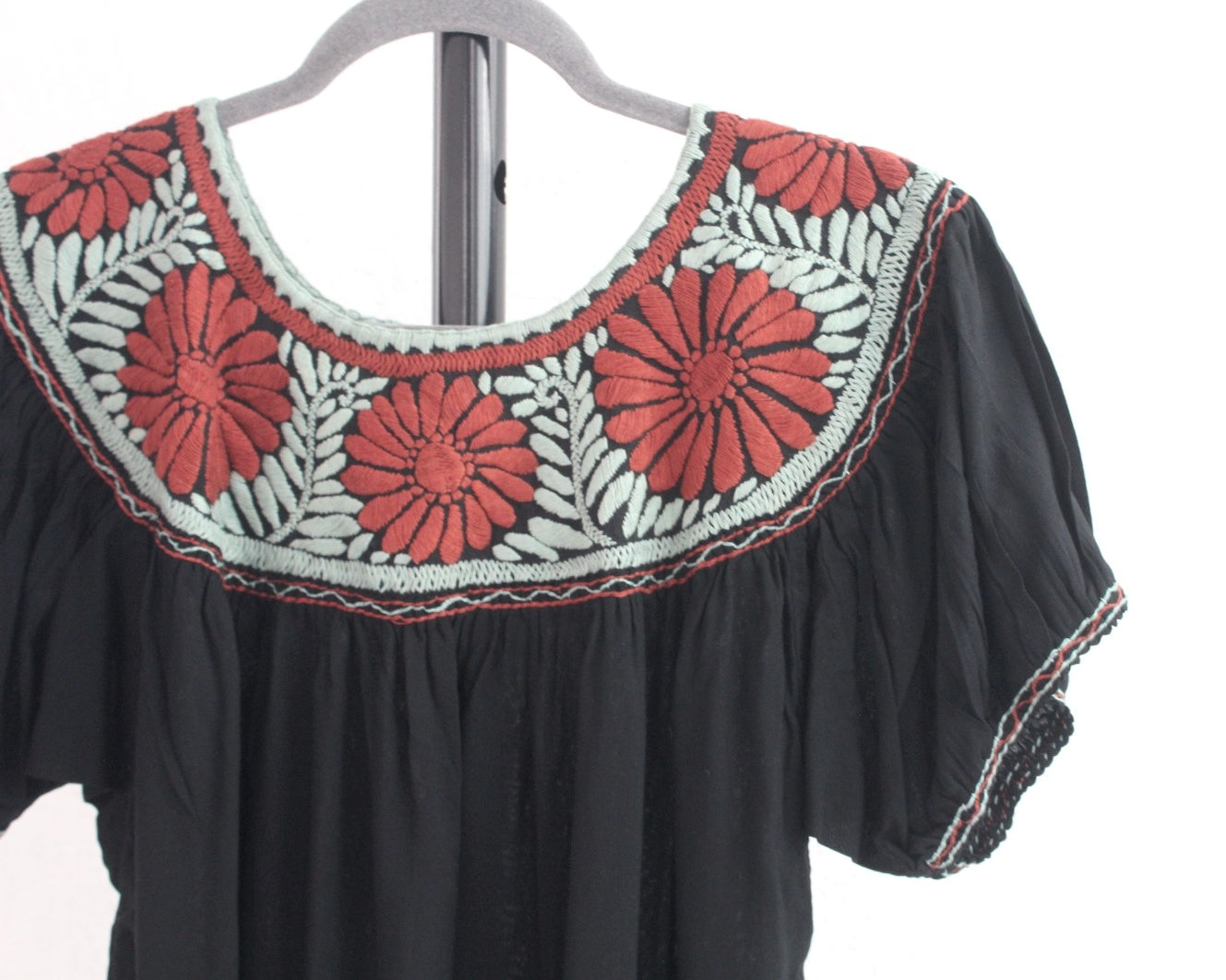 Blusa Aguacatenango Menta Teja Negro