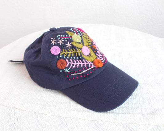 Gorra Flores Azul Marino