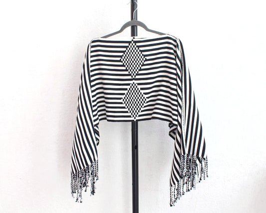 Jorongo Rombos Blanco Negro