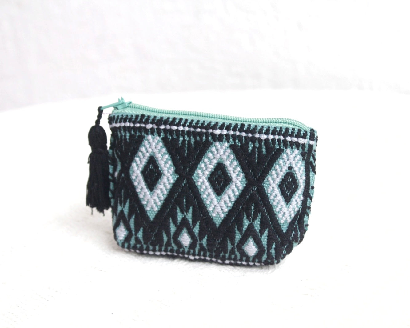 Mini Monedero Estrellas Blanco Menta
