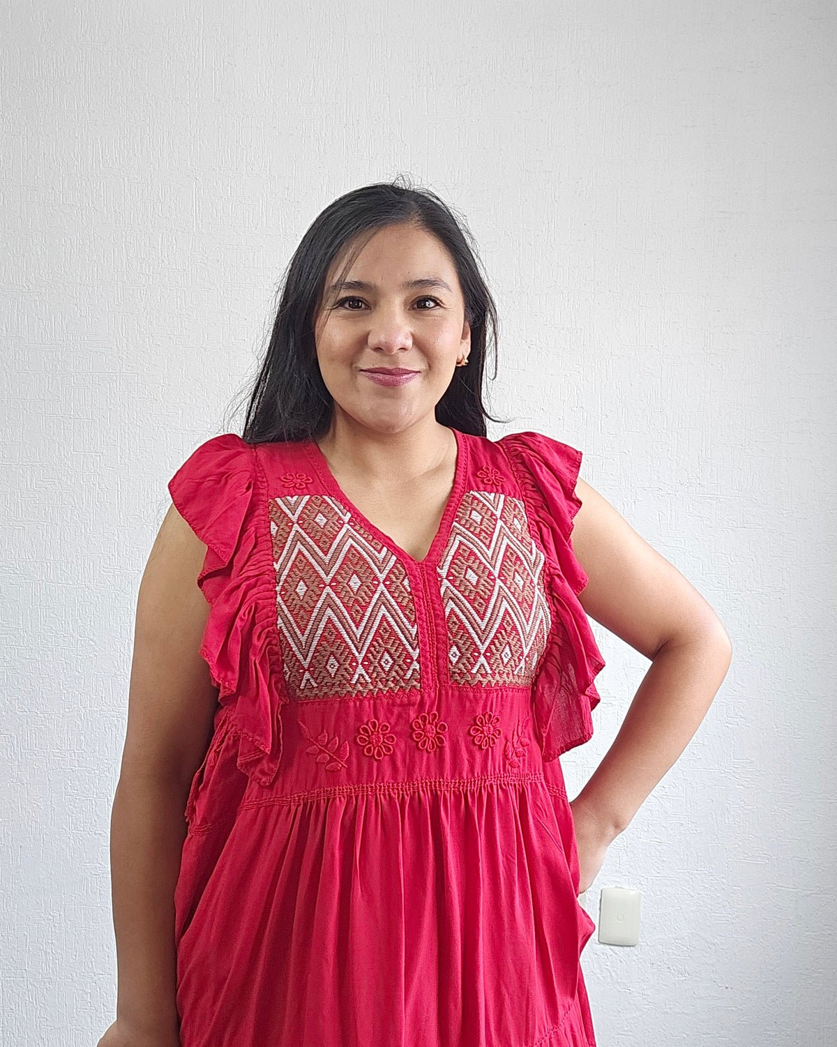 Vestido Antonia Rojo Beige 2XL