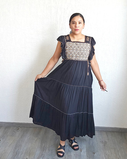 Vestido Josefina Negro Beige Unitalla