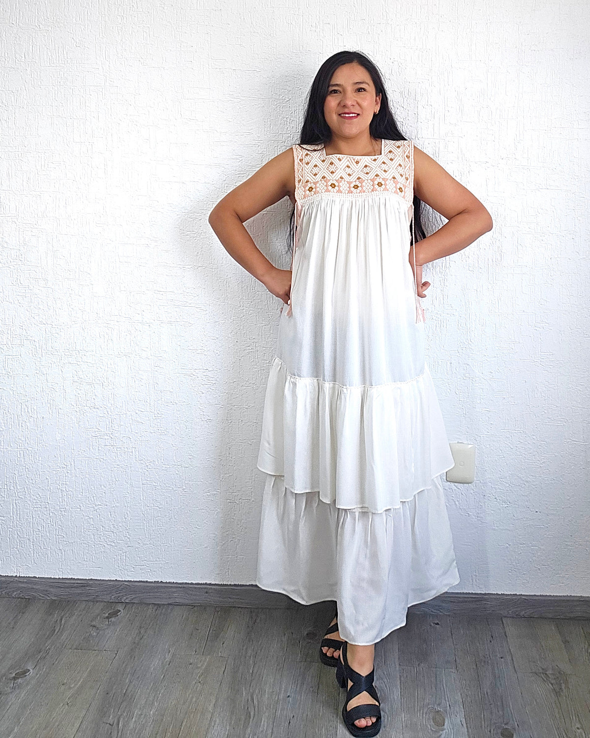 Vestido Teresa Blanco Rosita Telar Unitalla