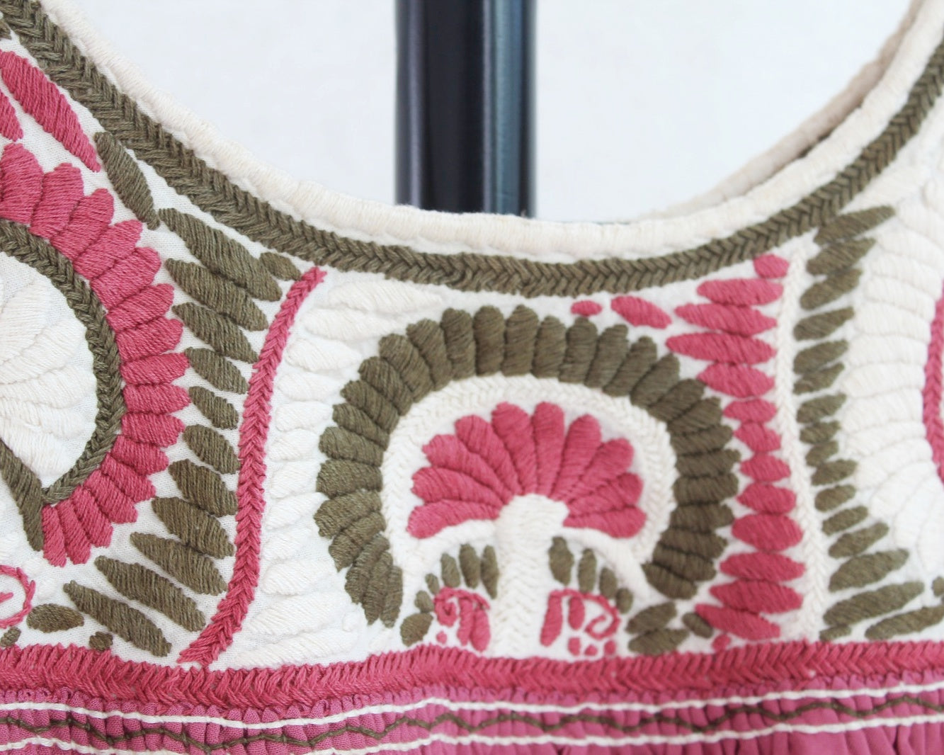 Blusa Aguacatenango Rosa Palo Blanco Verde