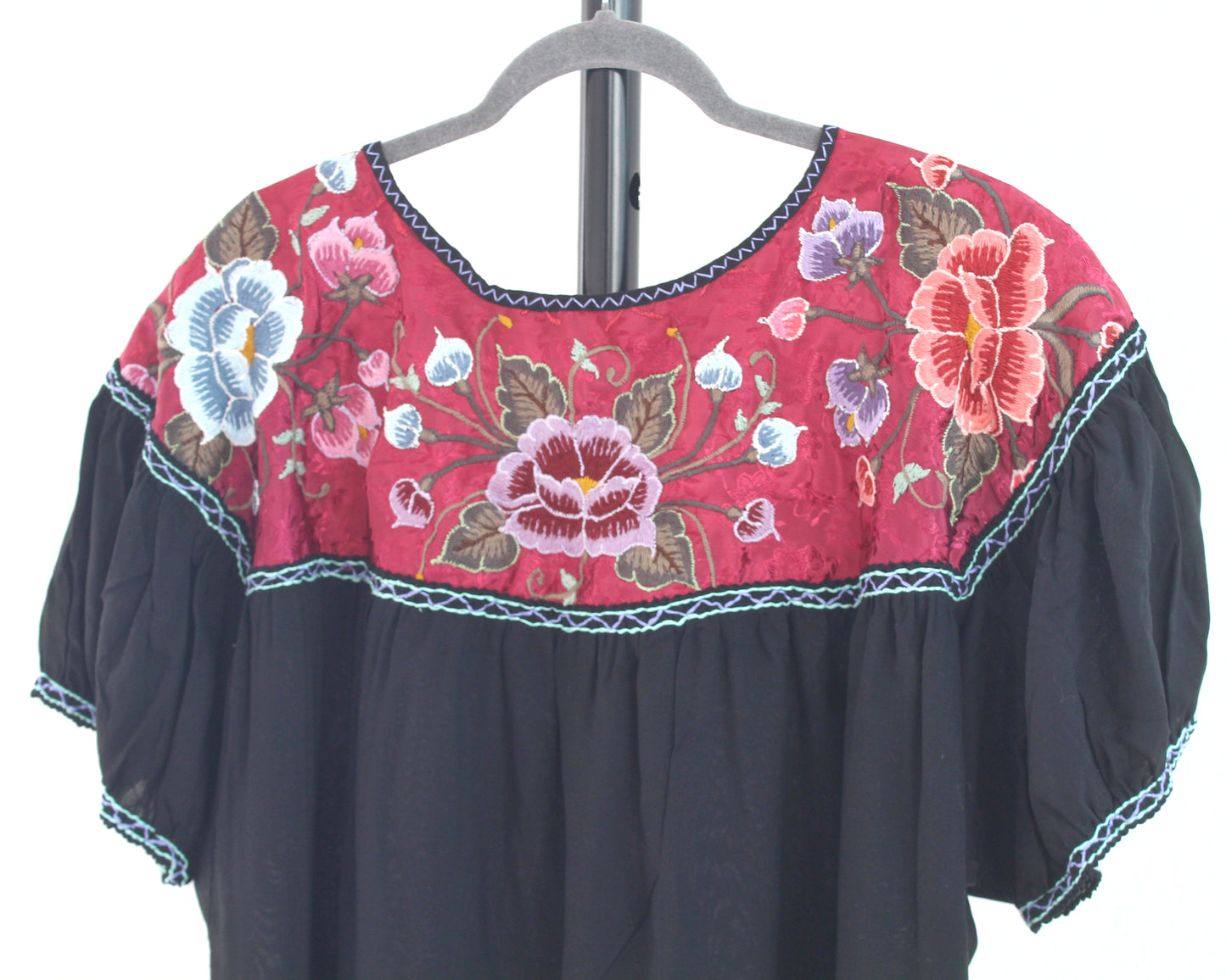 Blusa Abigail Flores Negro Vivo XL -XXL