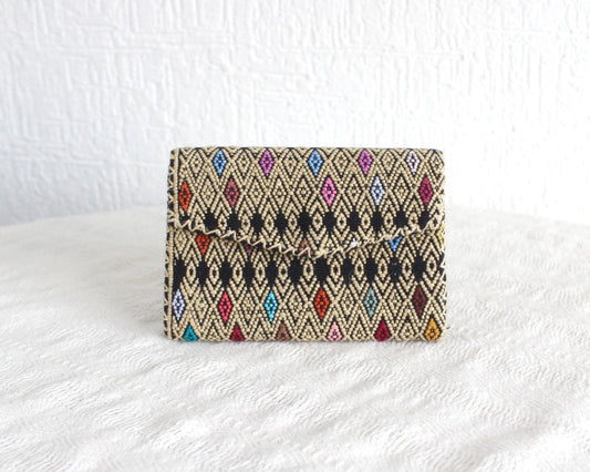 Cartera Flores Beige Colores Negro