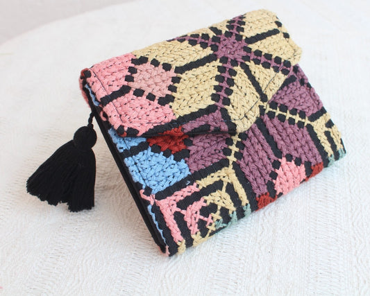 Cartera Punto de Cruz Amailla Vino Azul