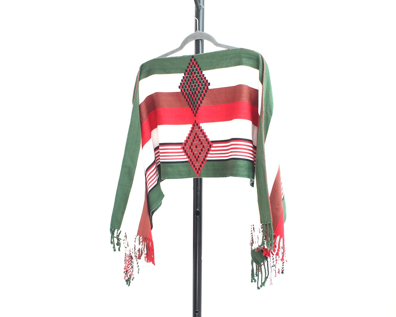 Jorongo Rombos Verde Blanco Rojo