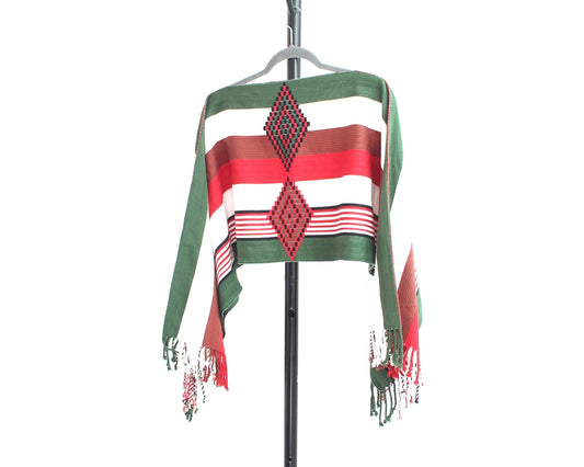 Jorongo Rombos Verde Blanco Rojo