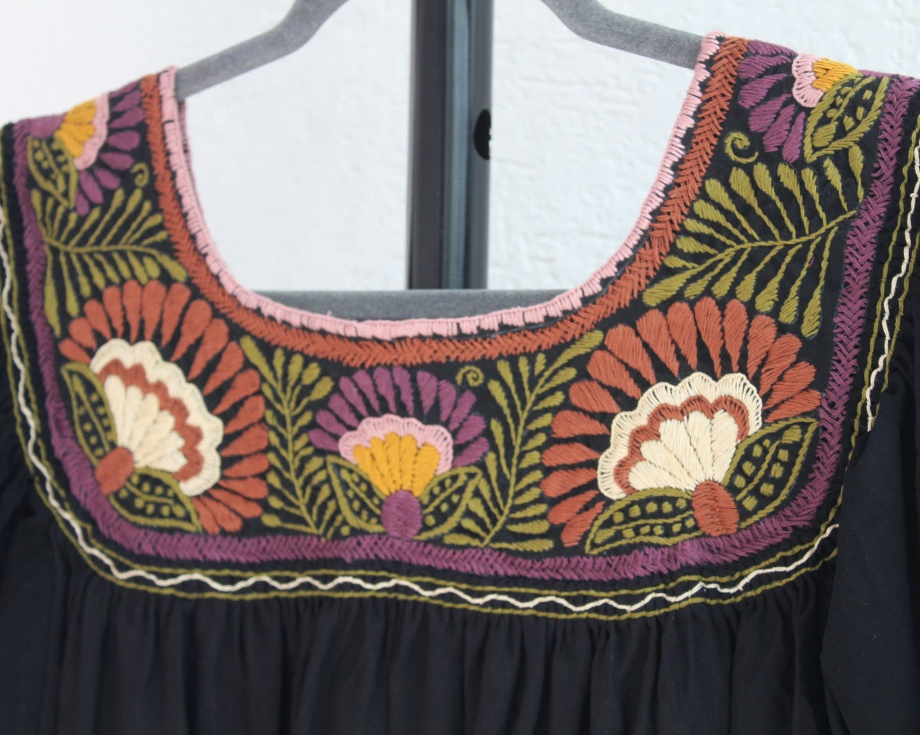 Blusa Aguacatenango Negro Marrón Beige Verde