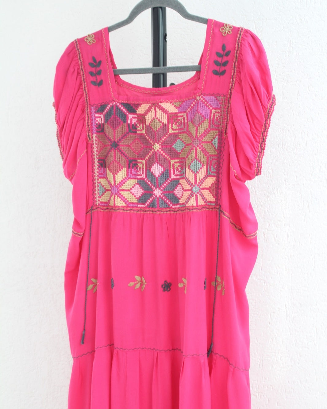 Vestido Maribel Flores Rosa Mexicano Colores L / XL