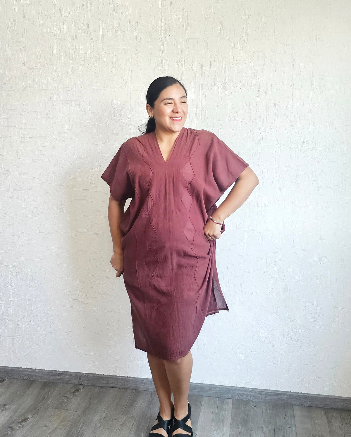 Huipil Largo Betaza Vino 2XL