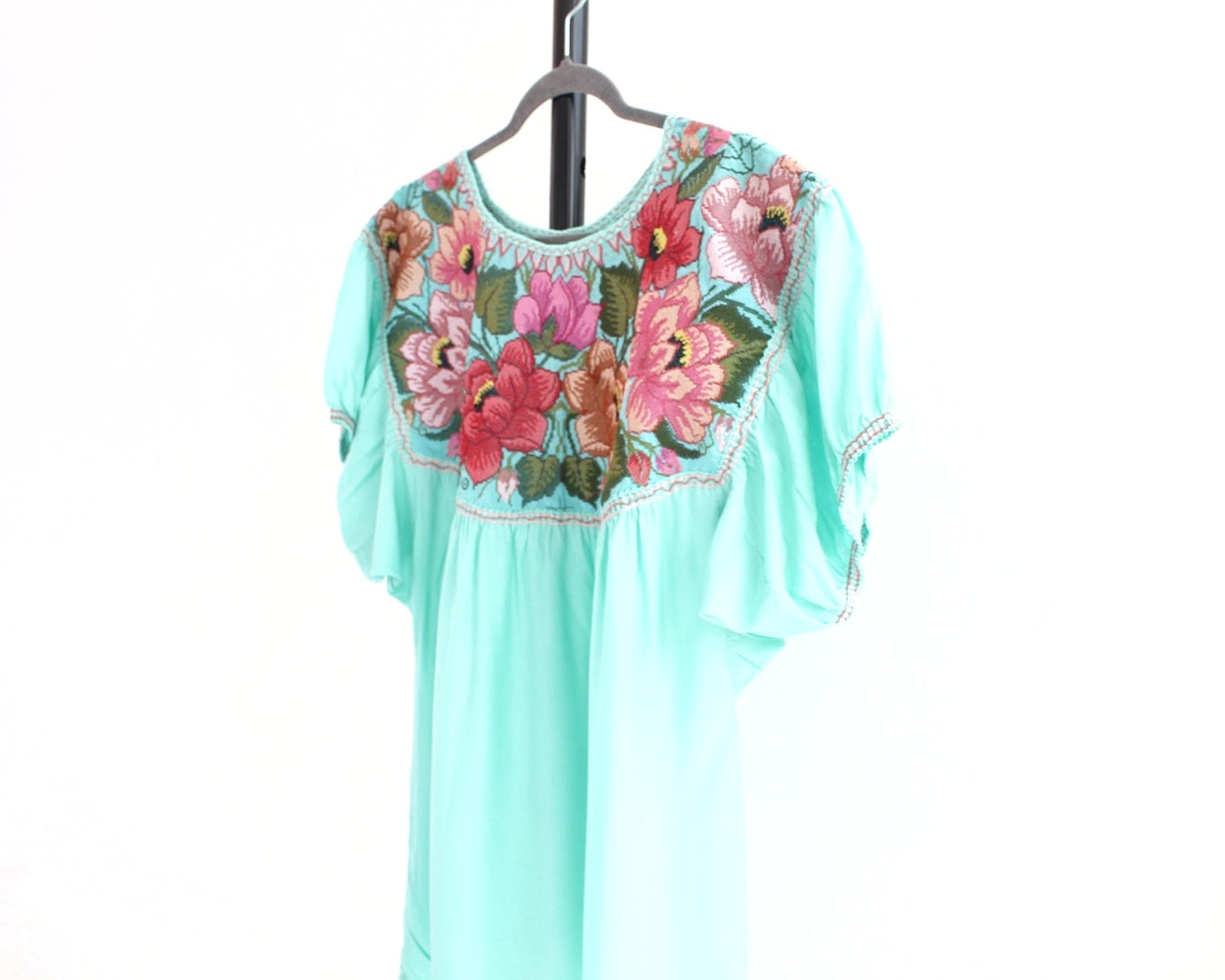 Blusa Abigail Flores Turquesa XL - XXL