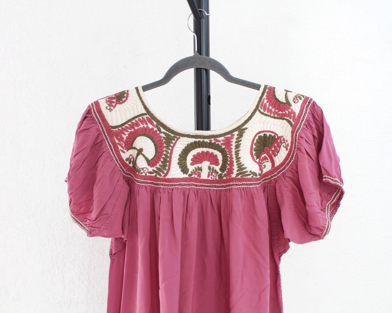 Blusa Aguacatenango Rosa Palo Blanco Verde