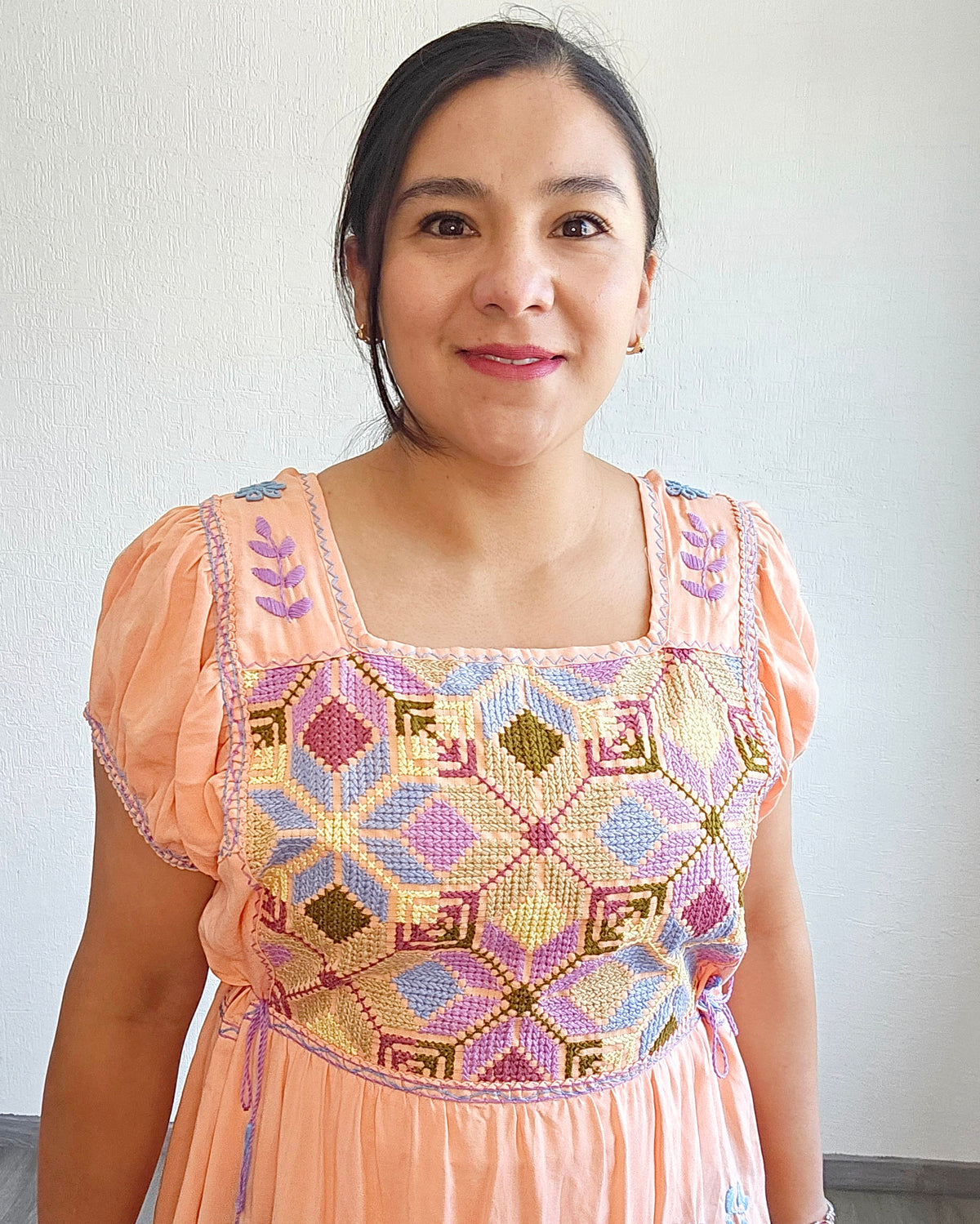 Vestido Maribel Flores Salmon Colores L / XL