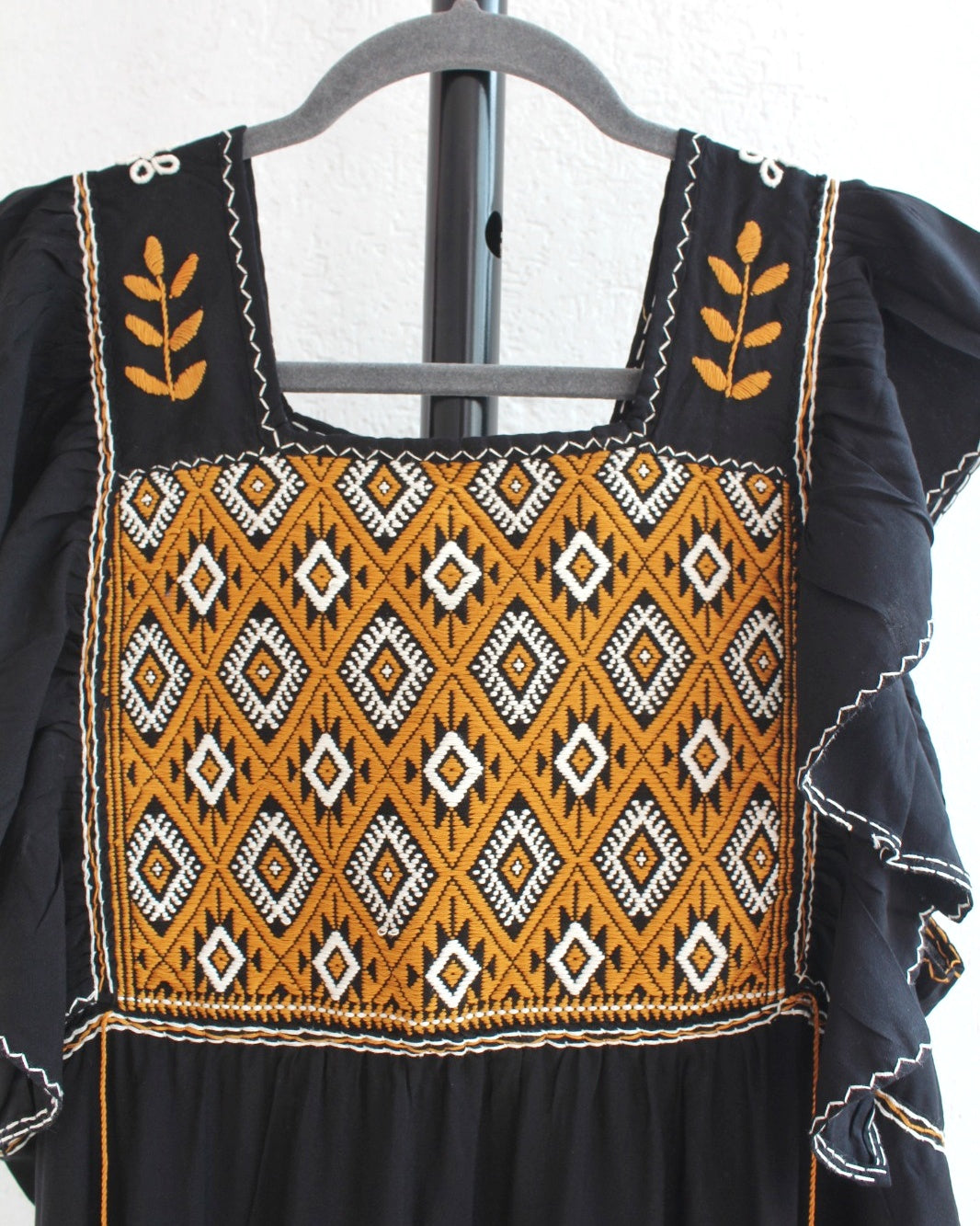 Vestido Josefina Negro Amarillo Unitalla