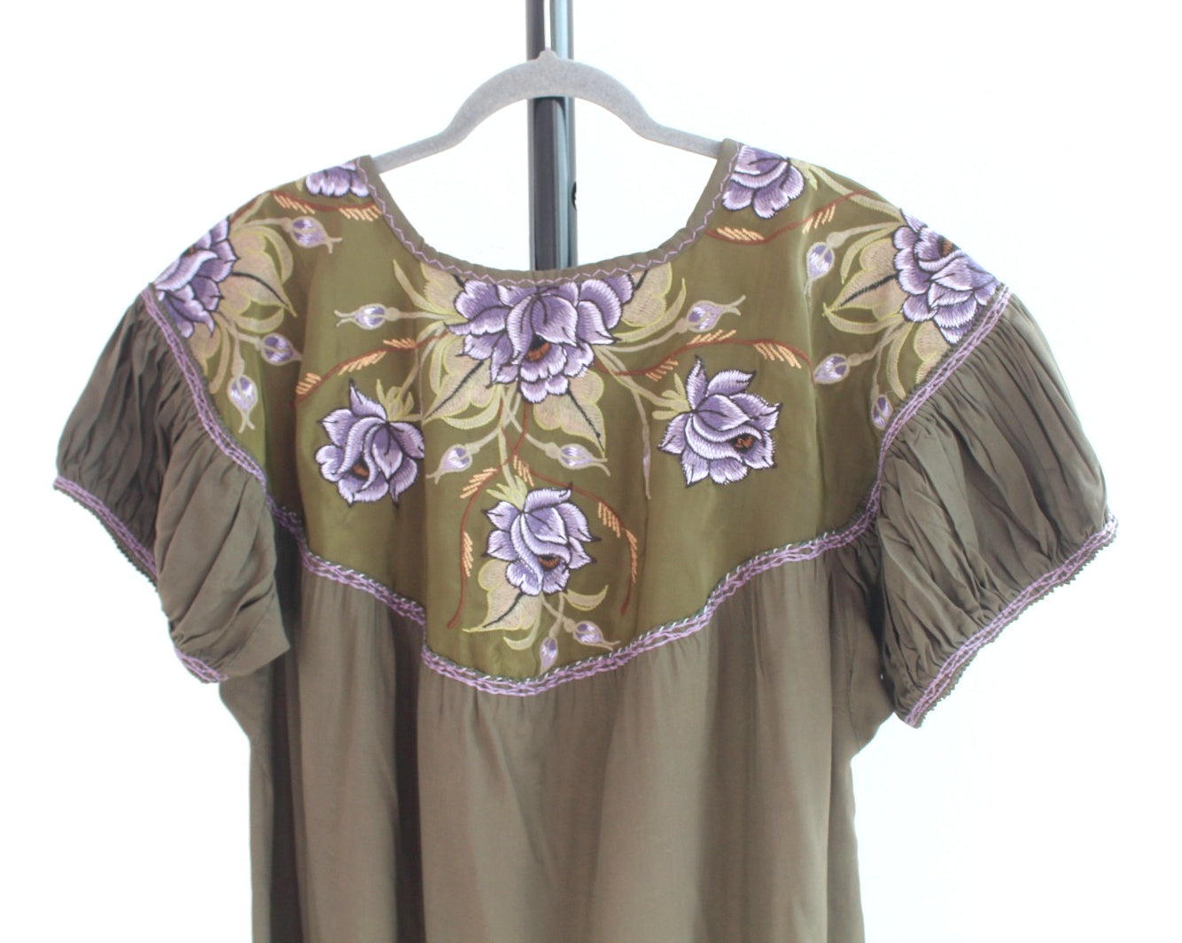 Blusa Abigail Flores Verde Oliva XL - XXL