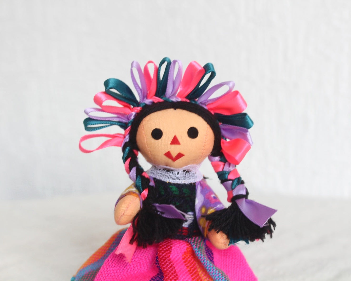Muñeca Lelé Pequeña Rosa Verde Lila
