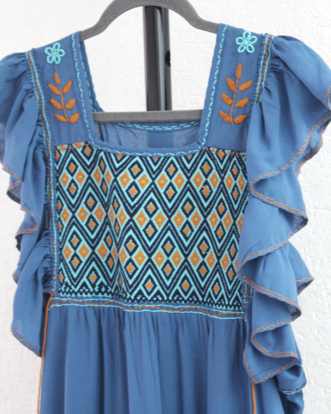 Vestido Josefina Azul Amarillo Unitalla