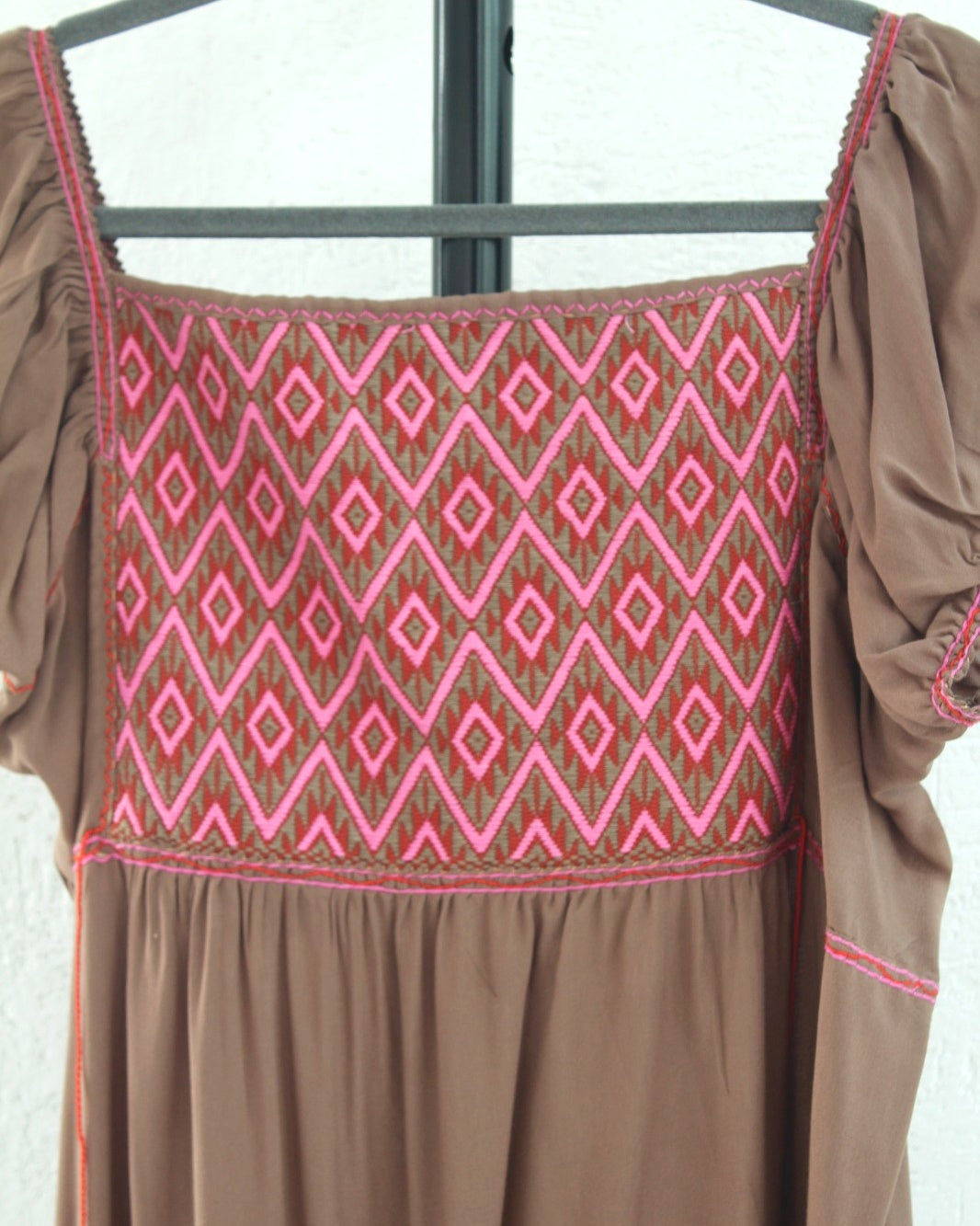 Vestido Gloria Beige Rosa Ch M L