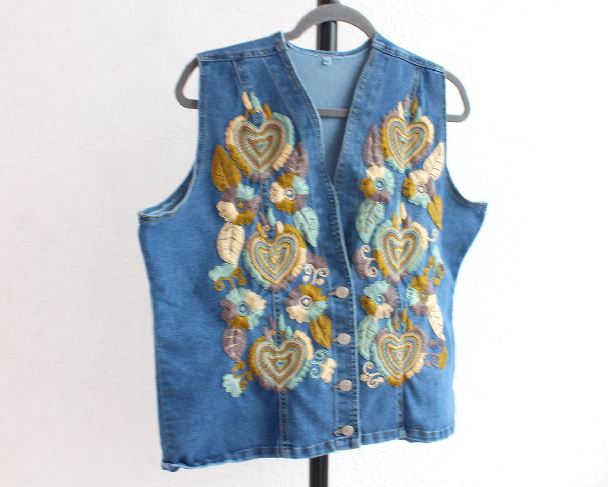 Chaleco Flores Verde Menta 2XL