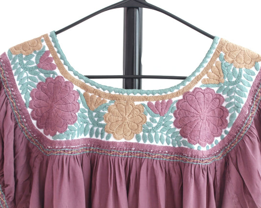 Blusa Aguacatenango Lavanda Beige  Unitalla