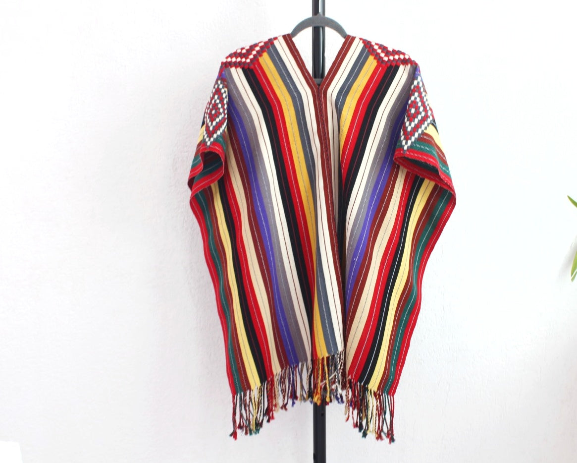 Jorongo Rombos Rojo Morado Verde