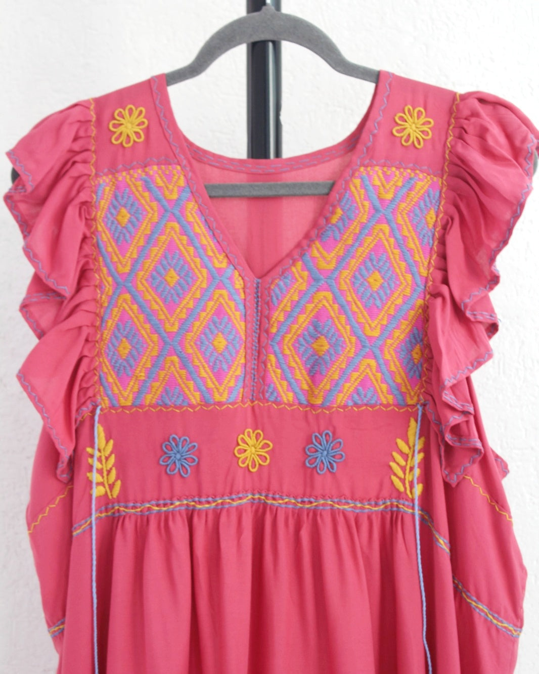Vestido Antonia Coral Azul Amarillo 2XL
