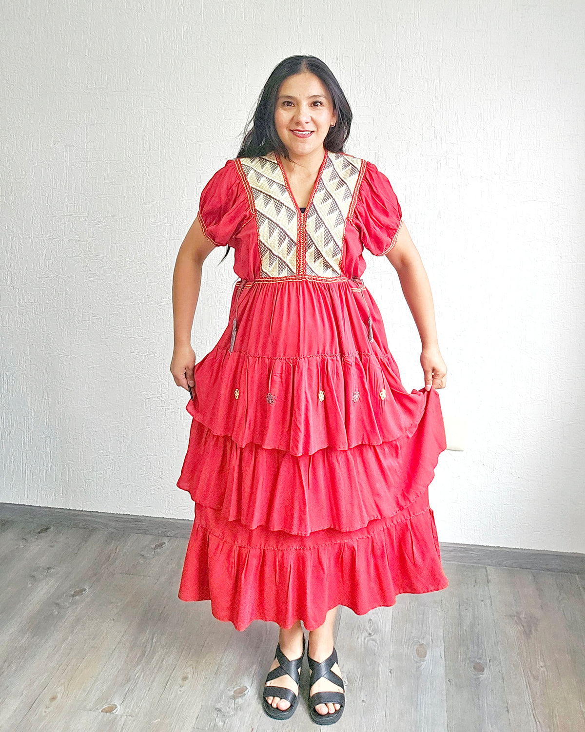 Vestido Blanca Naranja Quemado Unitalla