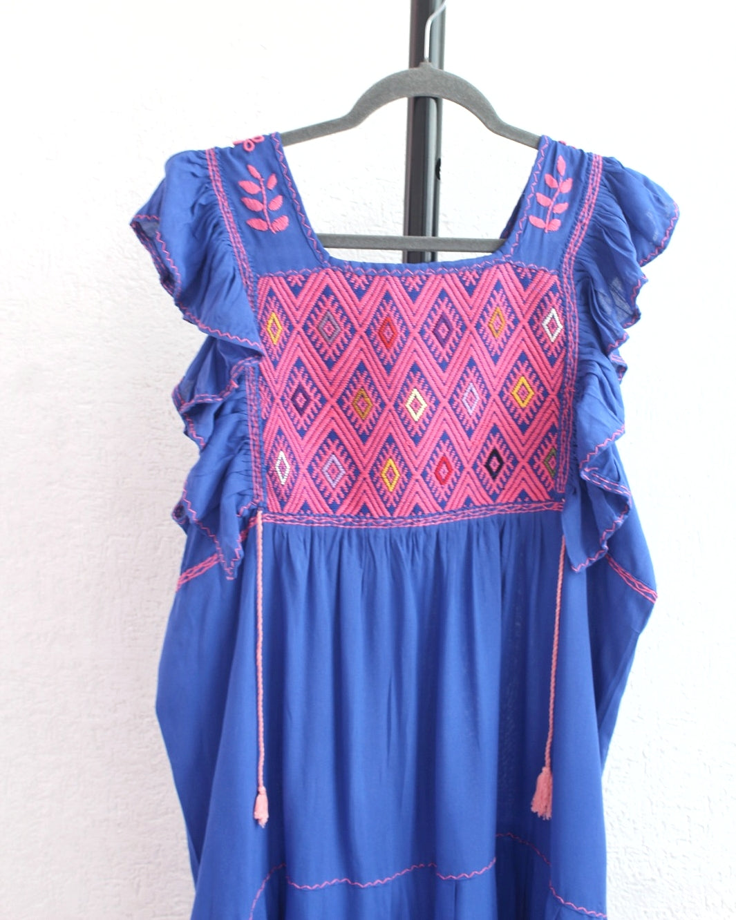 Vestido Josefina Azul Rey Rosa Unitalla