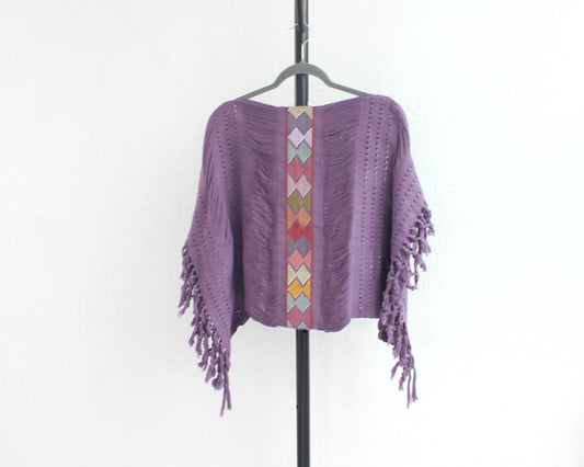 Jorongo Corto Deshilado Morado