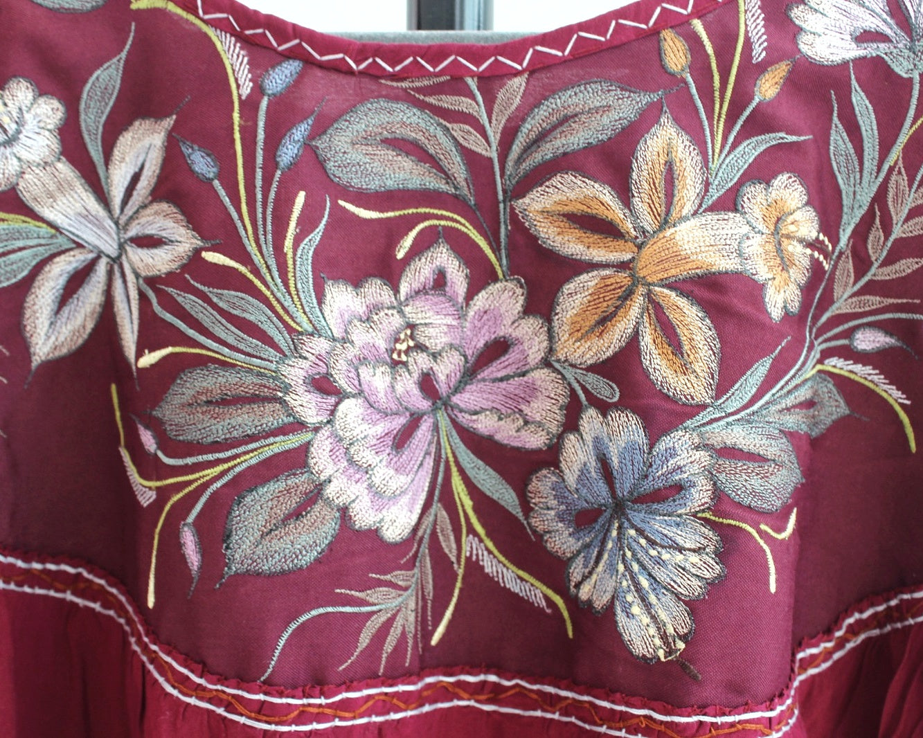 Blusa Abigail Flores Vino XXL - XXXL
