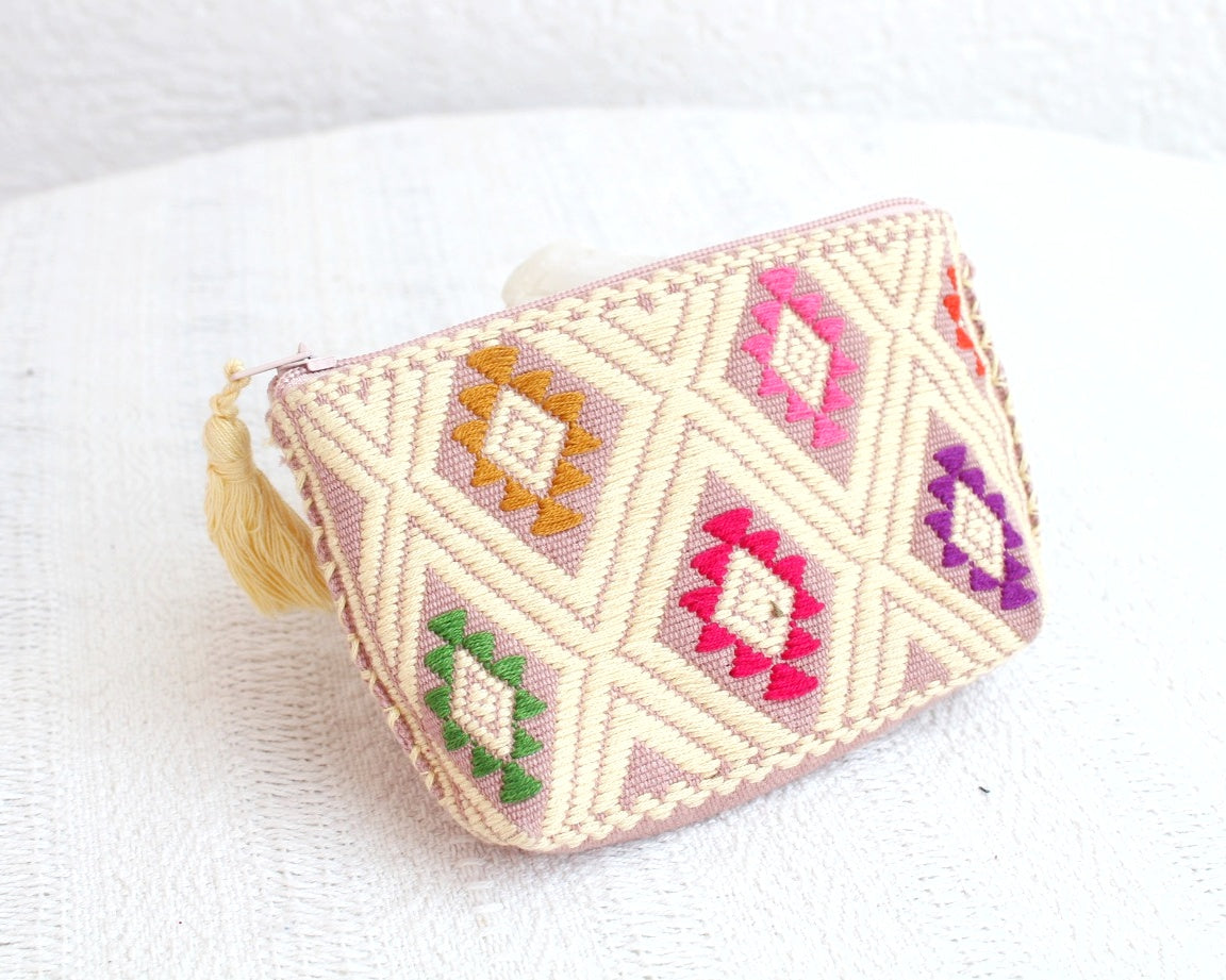 Monedero Estrellitas Colores Amarillo Rosa