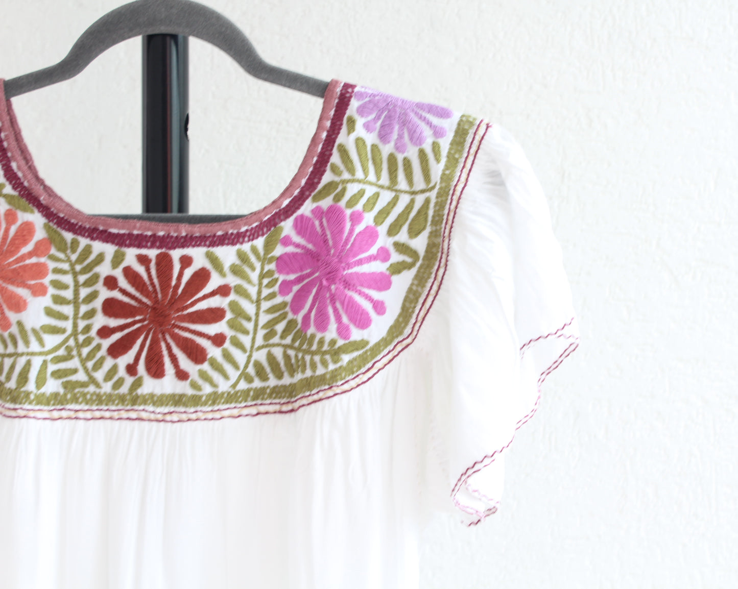 Blusa Aguacatenango Blanco Rosa Vino Verde