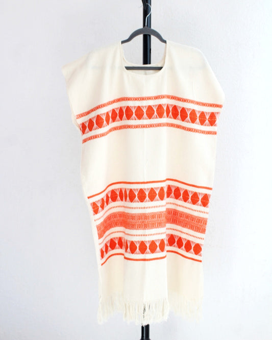 Huipil Largo Ali Natural Naranja XL XXL