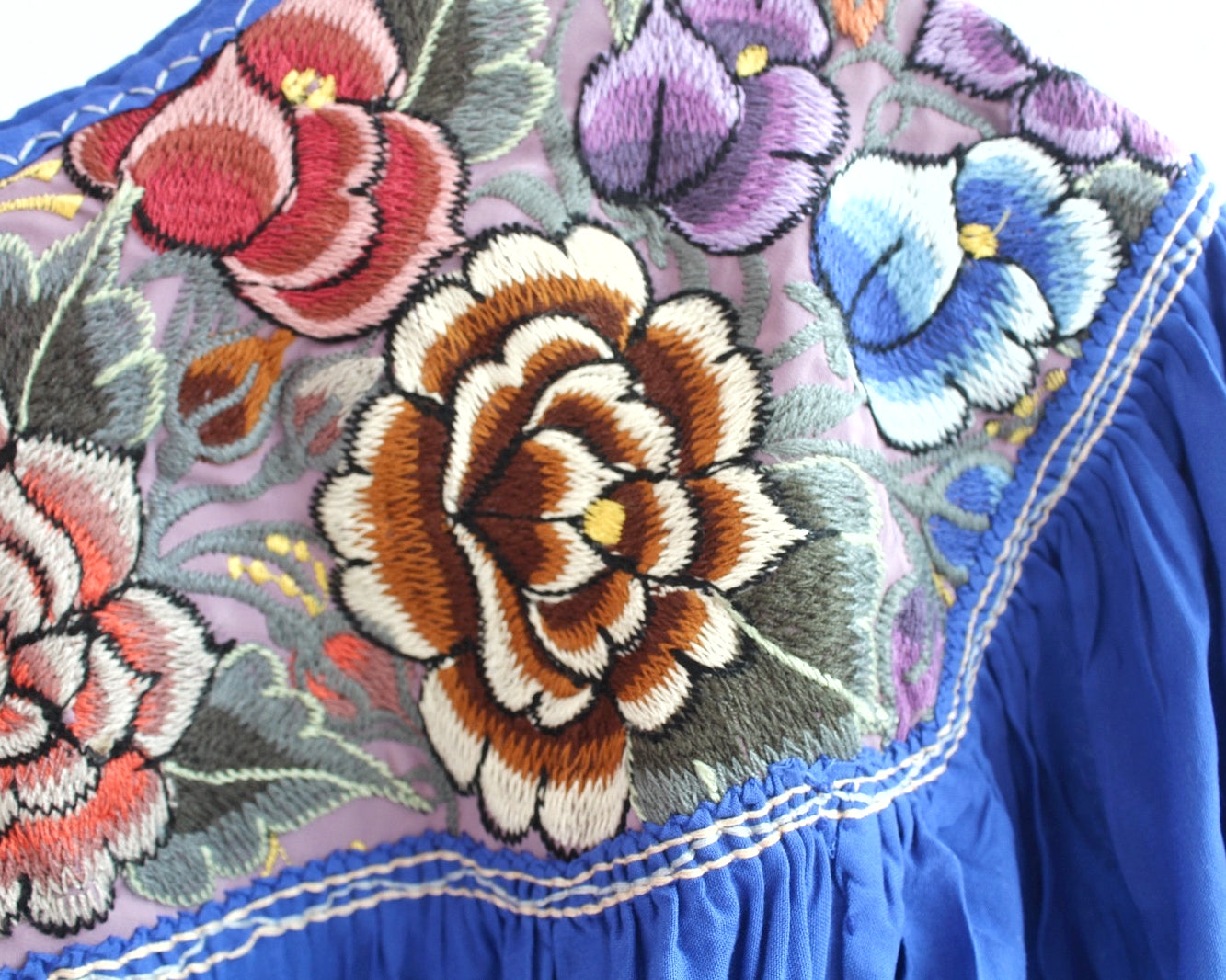 Blusa Abigail Flores Azul Rey XL - XXL