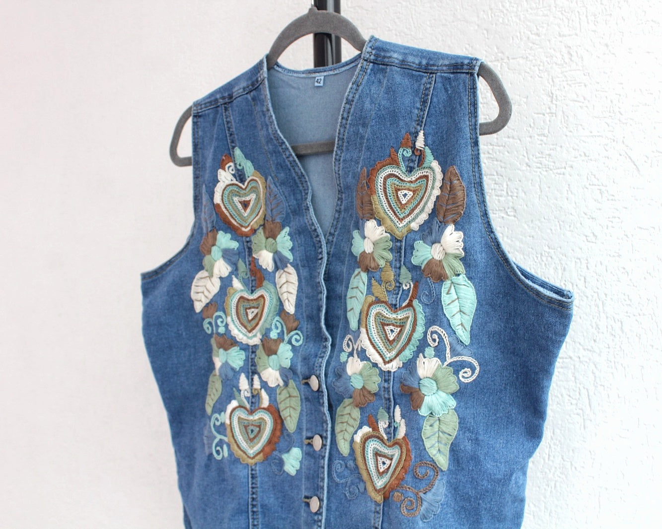 Chaleco Flores Verde Menta 2XL