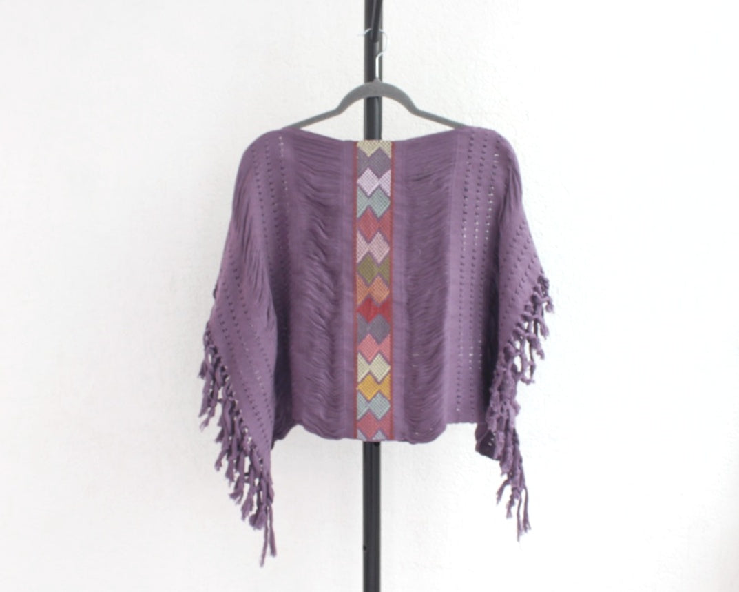 Jorongo Corto Deshilado Morado