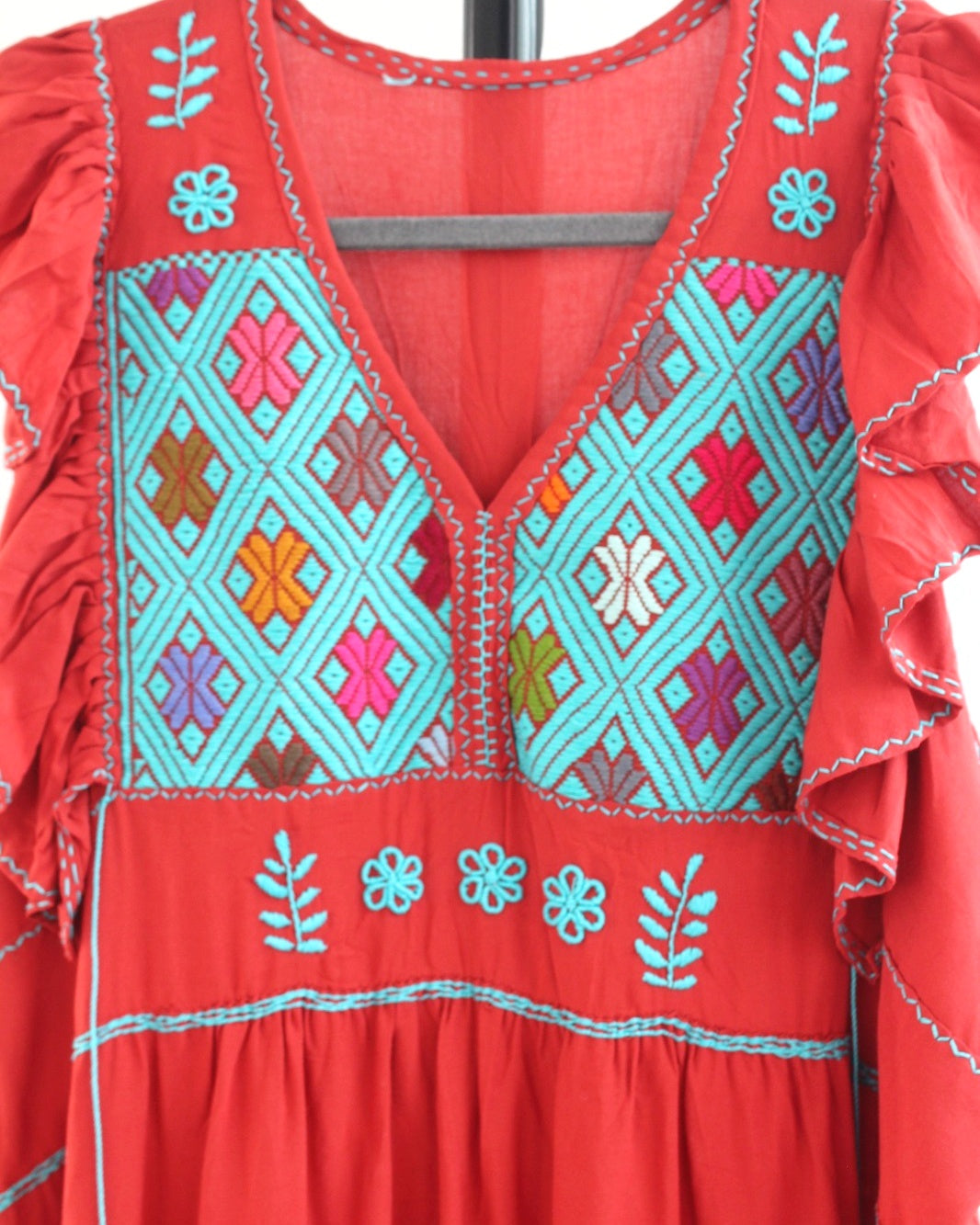 Vestido Antonia Naranja Turquesa