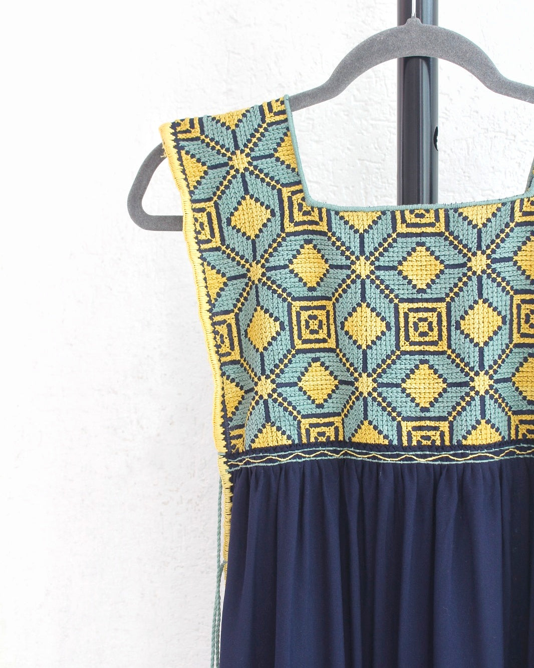 Vestido Teresa Azul Marino Amarillo Unitalla