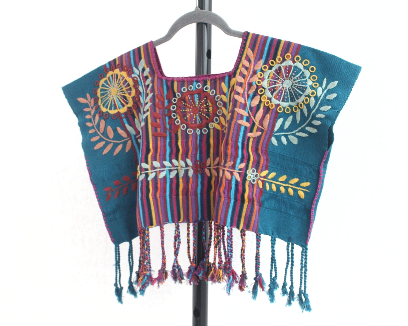 Crop Top Flores Rococo Verde Azulado