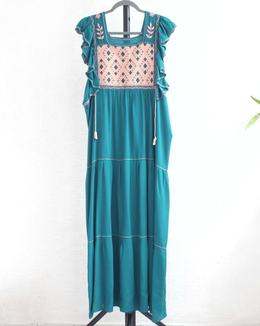 Vestido Josefina Verde Esmeralda Unitalla