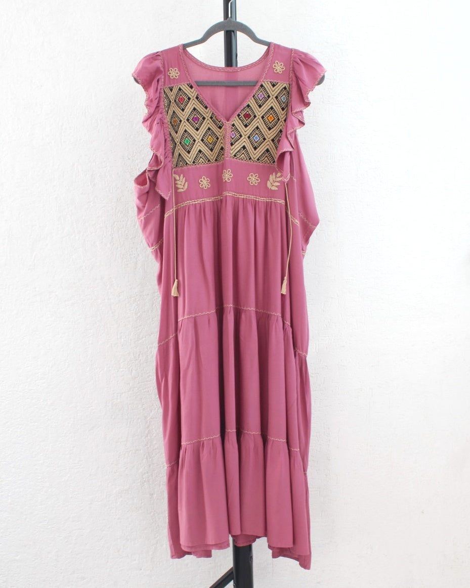 Vestido Antonia Rosa Negro Beige 2XL