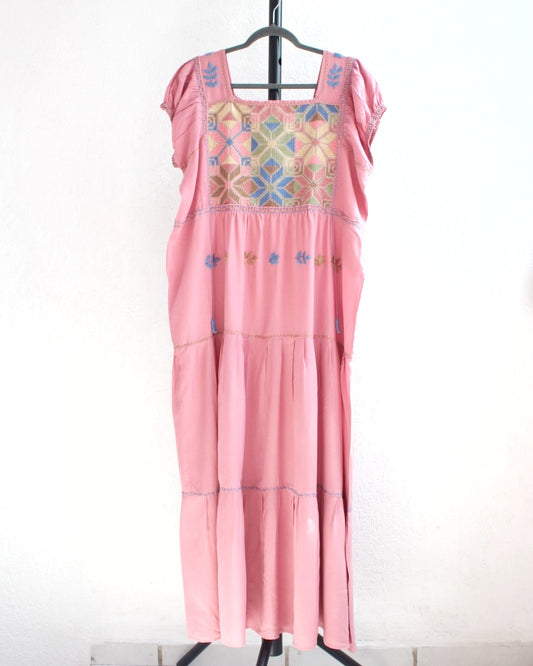 Vestido Julia Flores Rosa Pastel L / XL