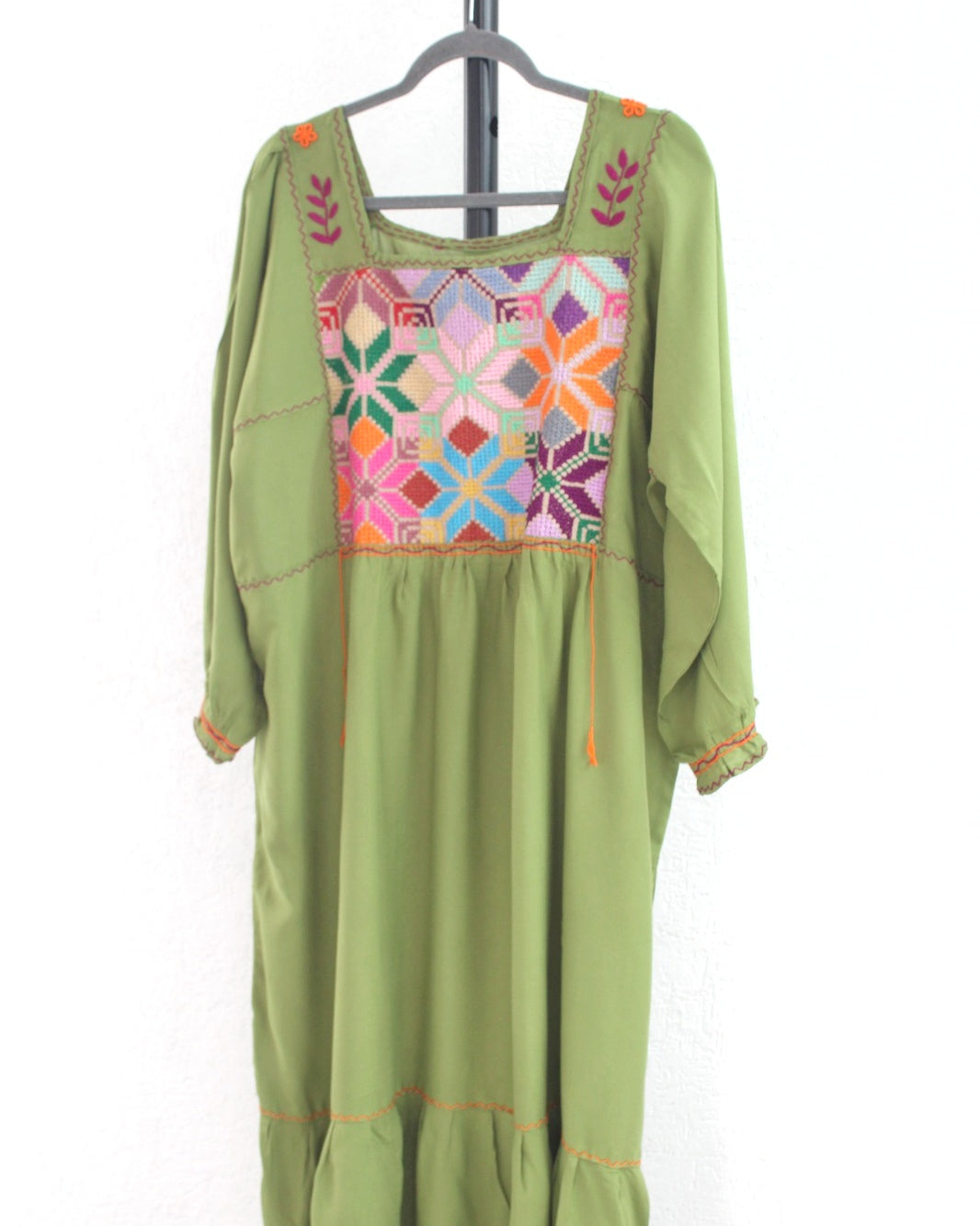 Vestido Julia Flores Manga  XL / XXL Verde