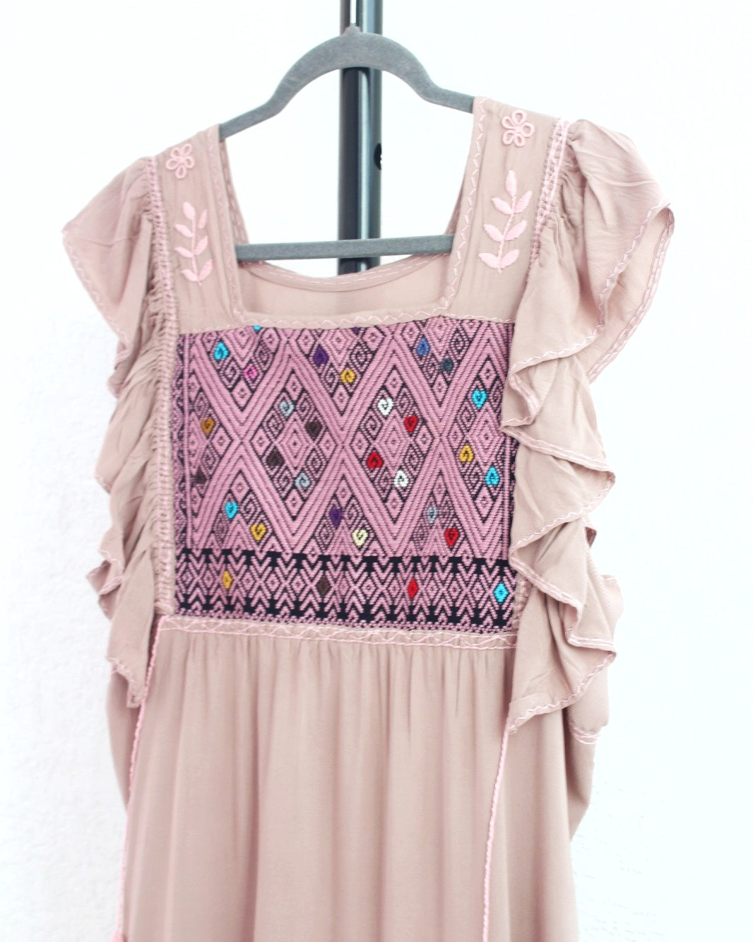 Vestido Josefina Beige Rosa Claro Unitalla